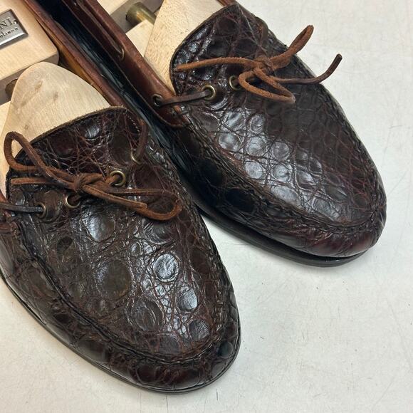 NEW HEELS Rancourt & Co. x Cole Haan Crocodile Moccasin Loafer Made in USA 12 D main image 6